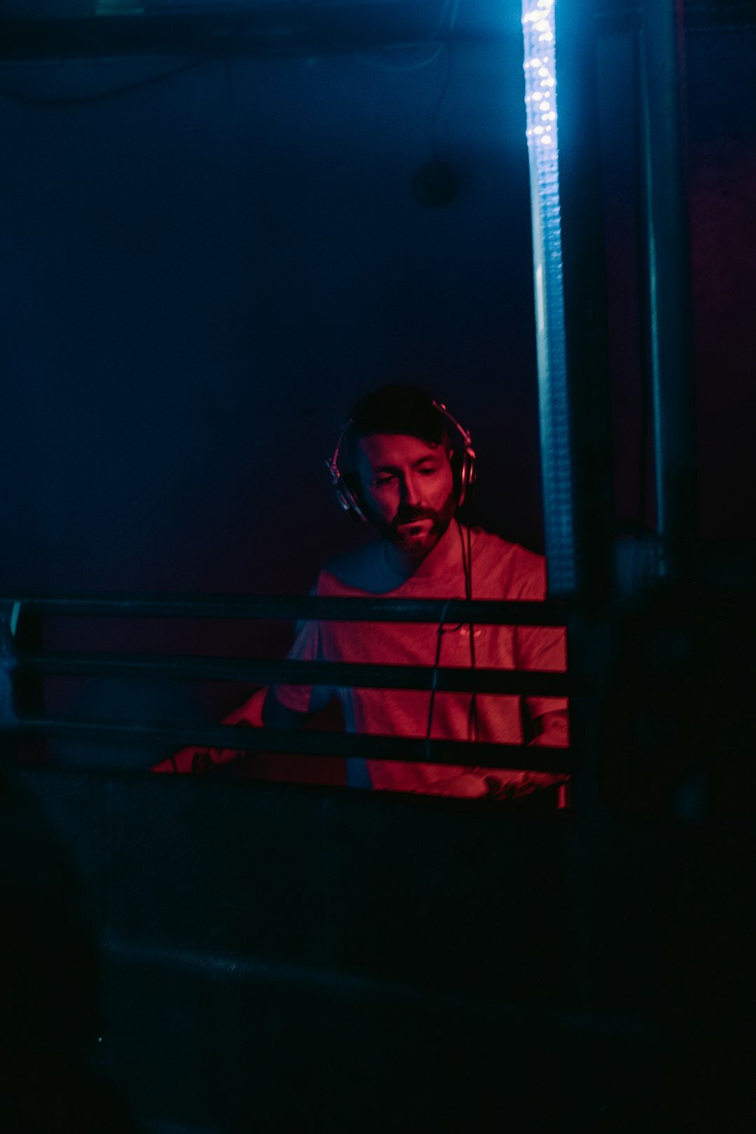 Portrait of a young European man sound engineer