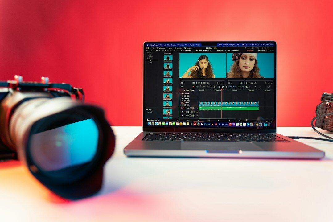 professional video editing setup