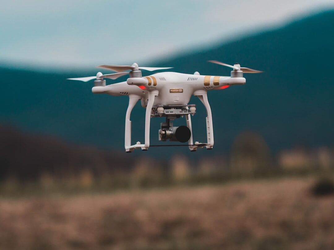 drone filming aerial shot