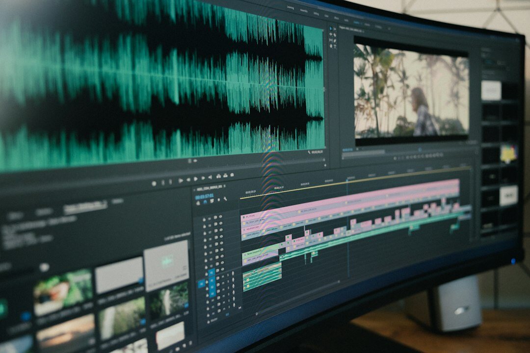 video editor working on timeline