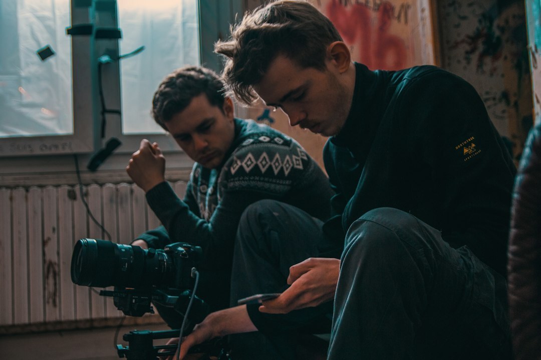 filmmakers discussing ideas