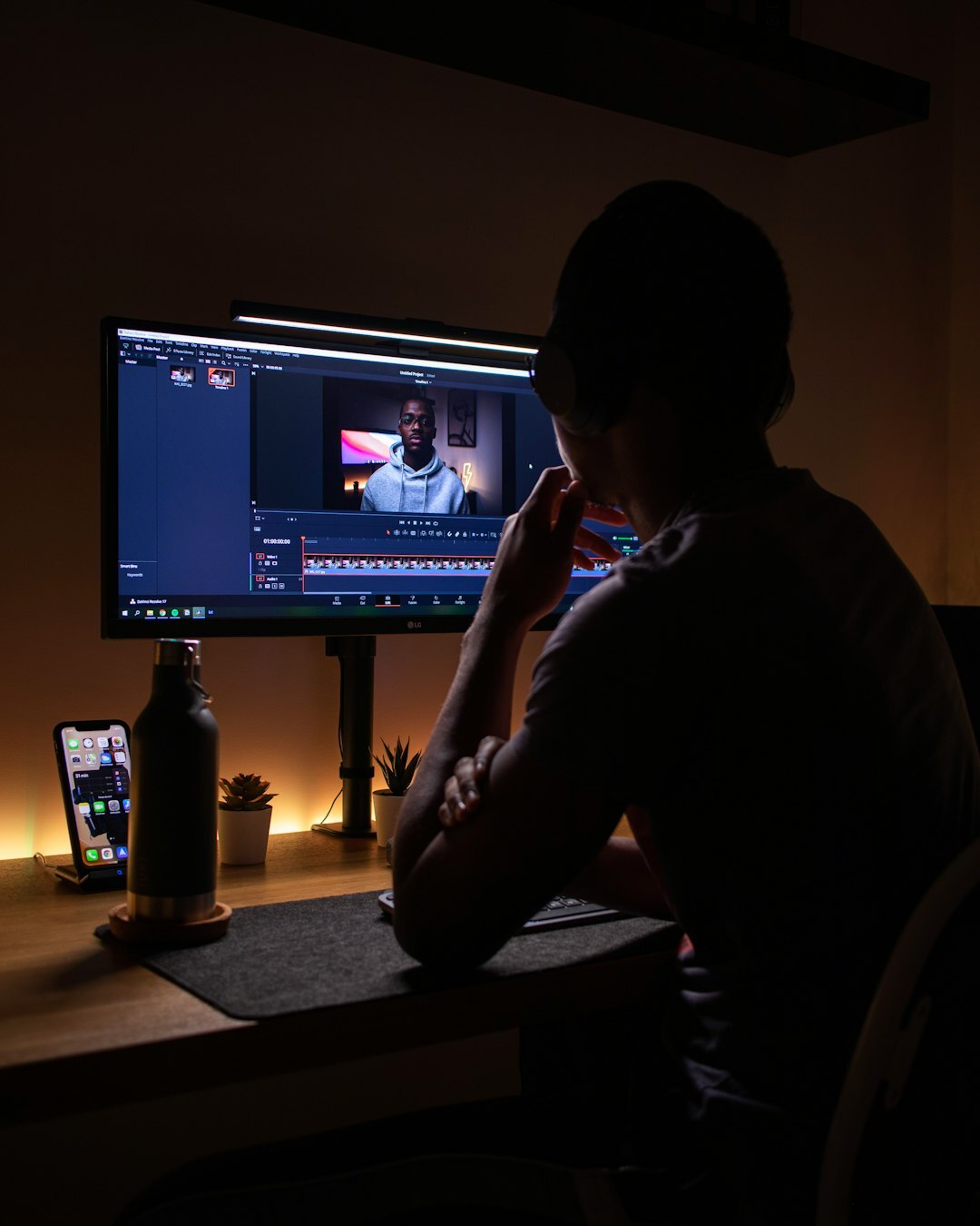 professional video editing setup
