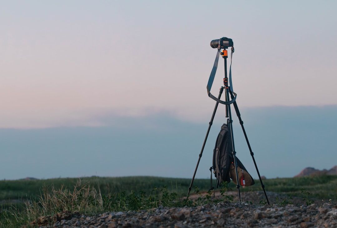cinematic camera on tripod